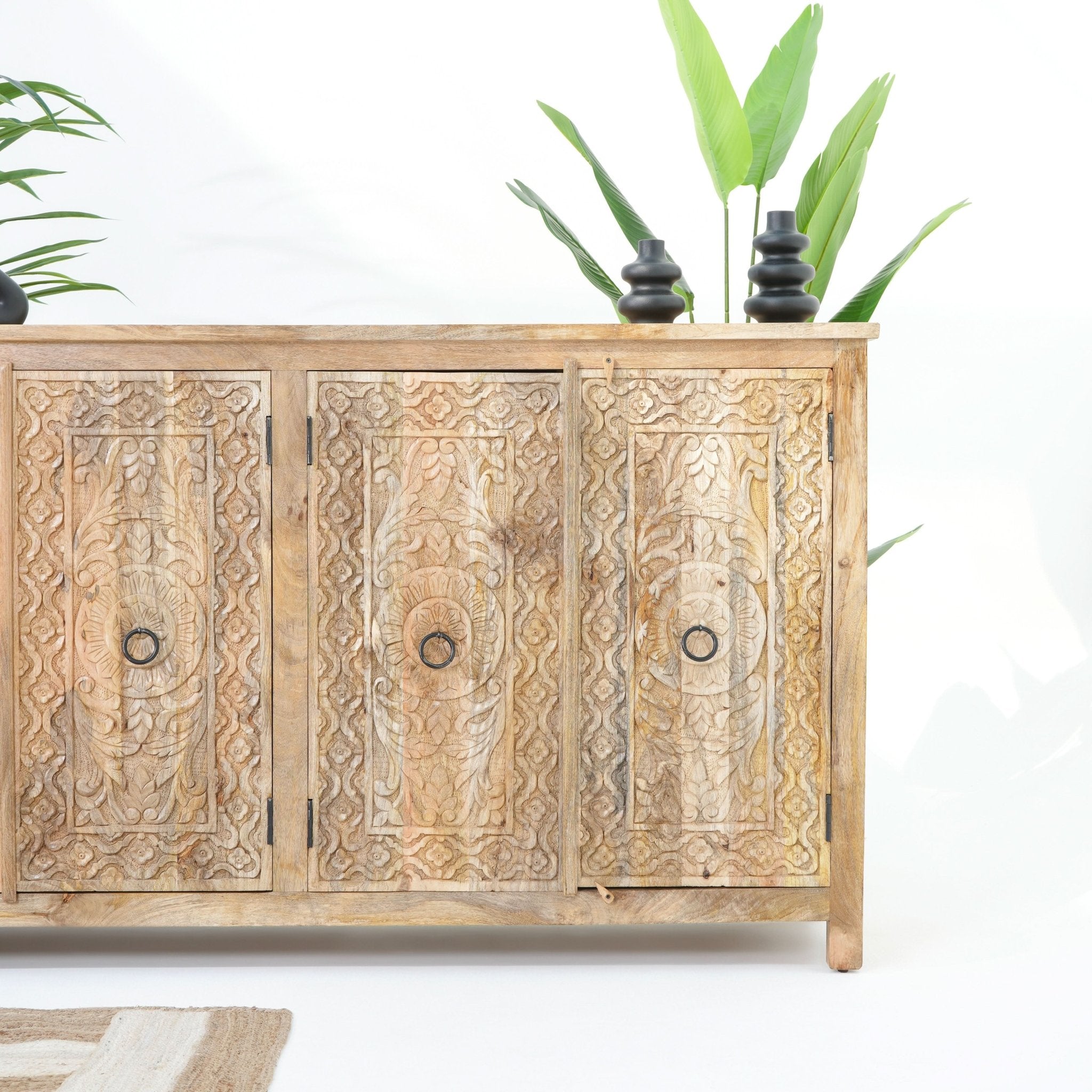 RICHMOND GRACE CARVED FOUR DOOR SIDEBOARD - Art and craft furniture