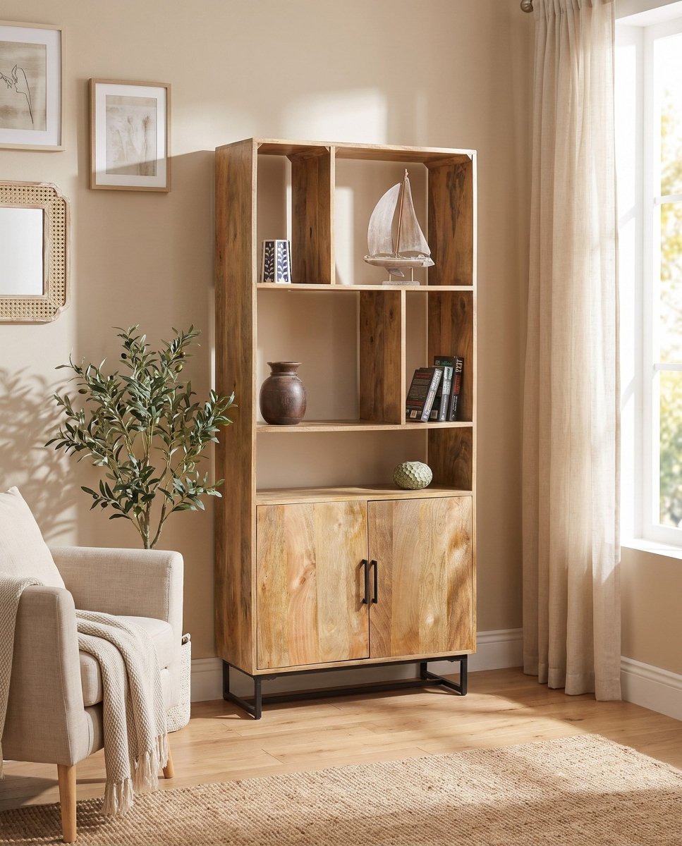 Rome Reads Industrial Two Door Bookshelf - Art and craft furniture