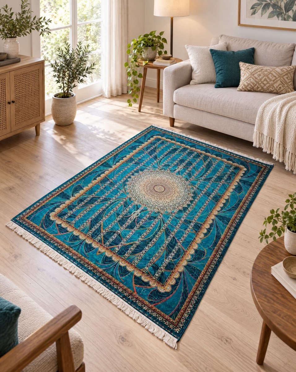 Roshan Qom Blue Carpet - Art and craft furniture