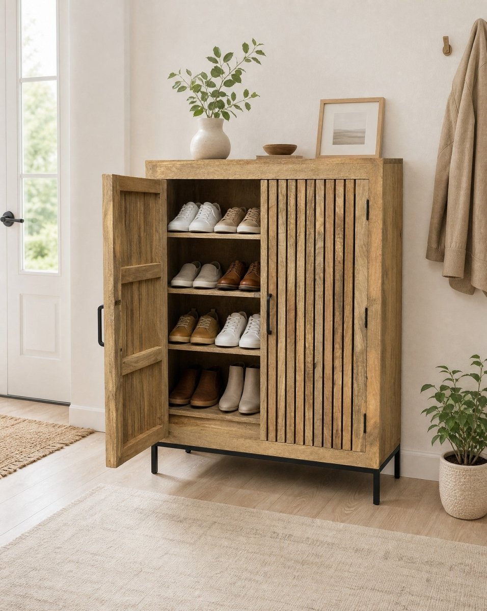 Rovena Wooden Shoe Organizer - Art and craft furniture