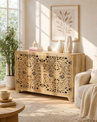 Royal Carved Four Door Sideboard - Art and craft furniture