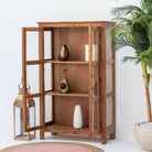 ROYAL TEAK GLASS DOOR CABINET - Art and craft furniture