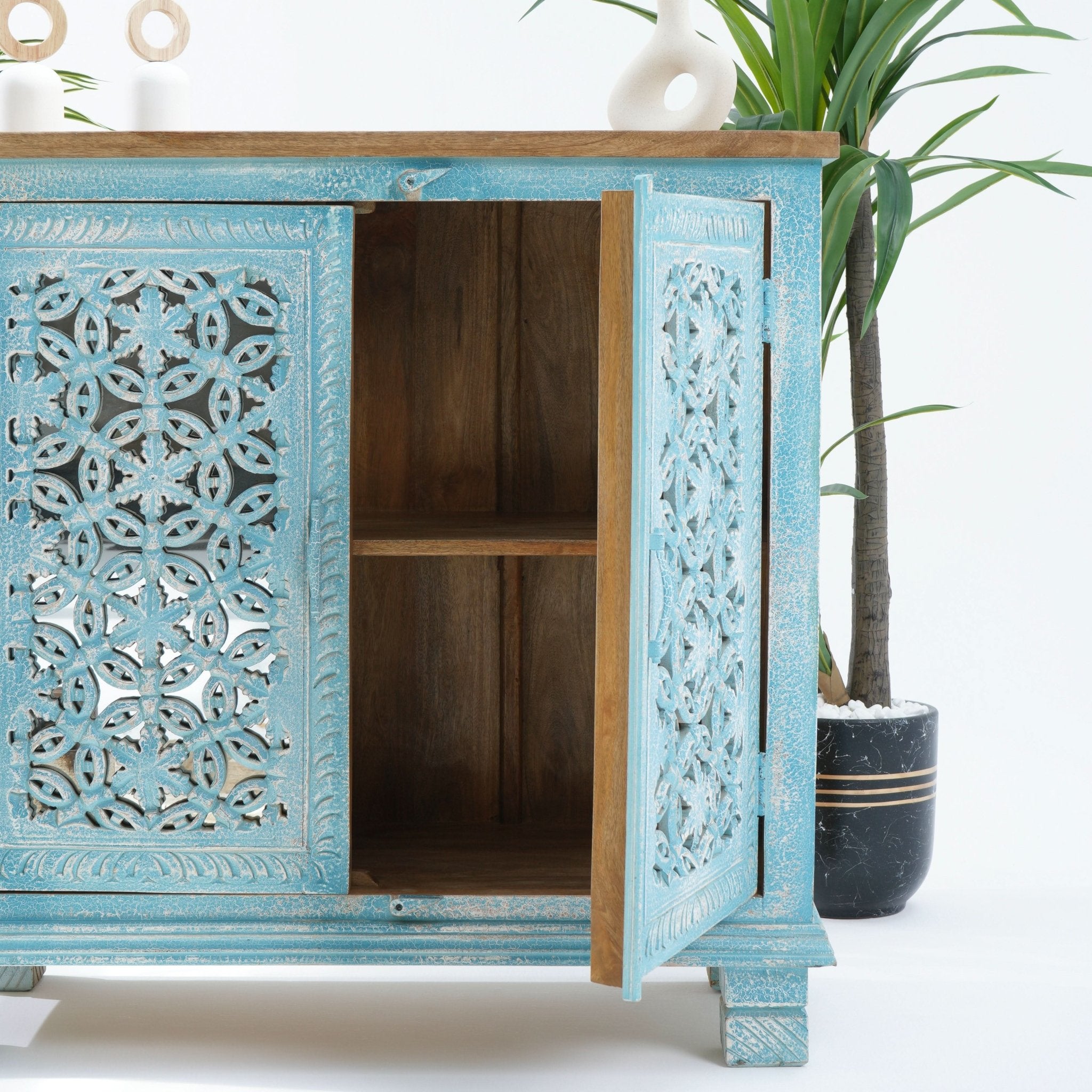 RUSTICA WOODEN TWO DOOR SIDEBOARD - Art and craft furniture