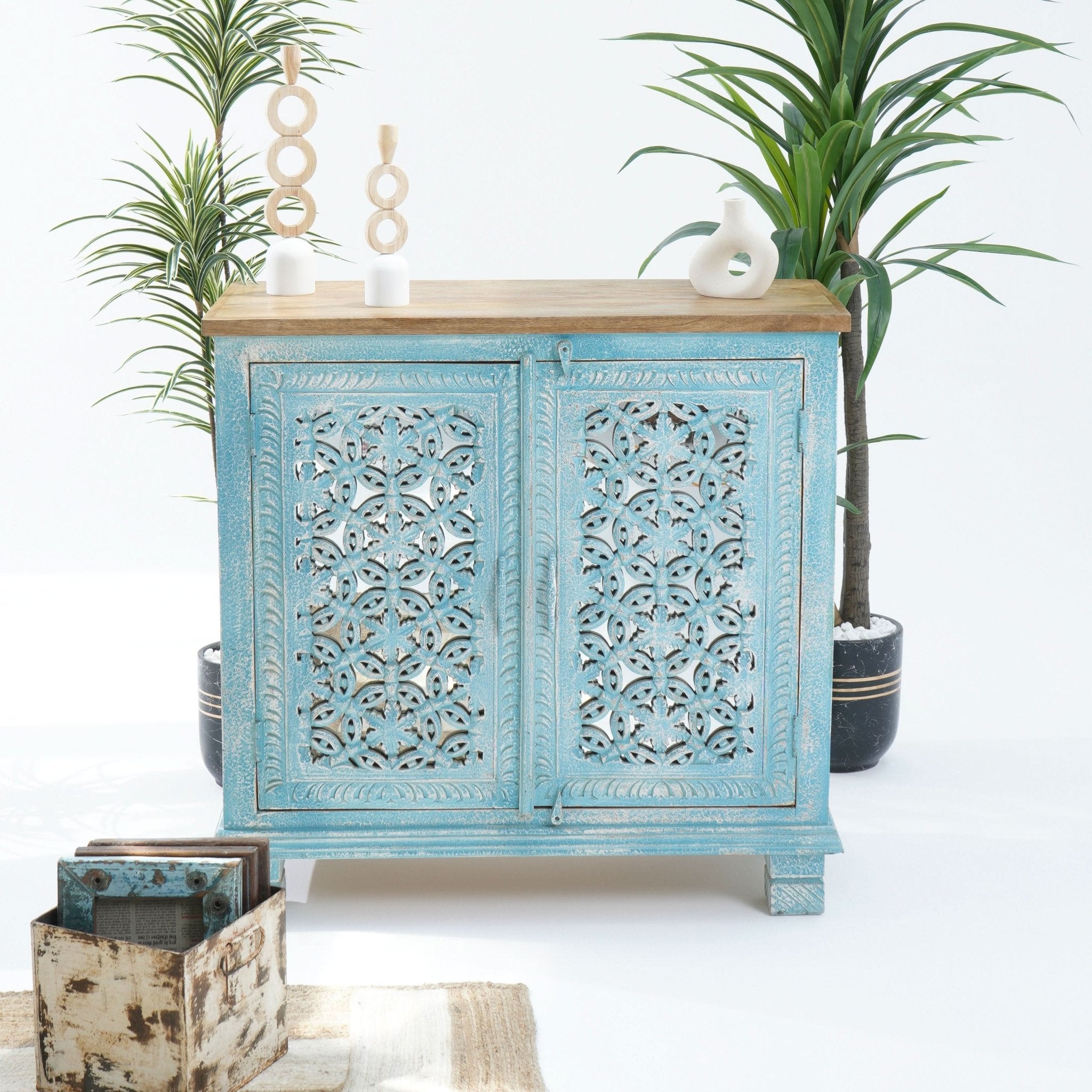 RUSTICA WOODEN TWO DOOR SIDEBOARD - Art and craft furniture