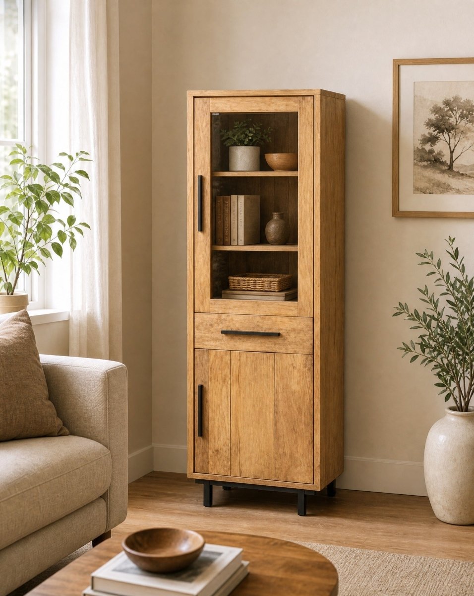 Selvara Mango Wood Single Cabinet - Art and craft furniture