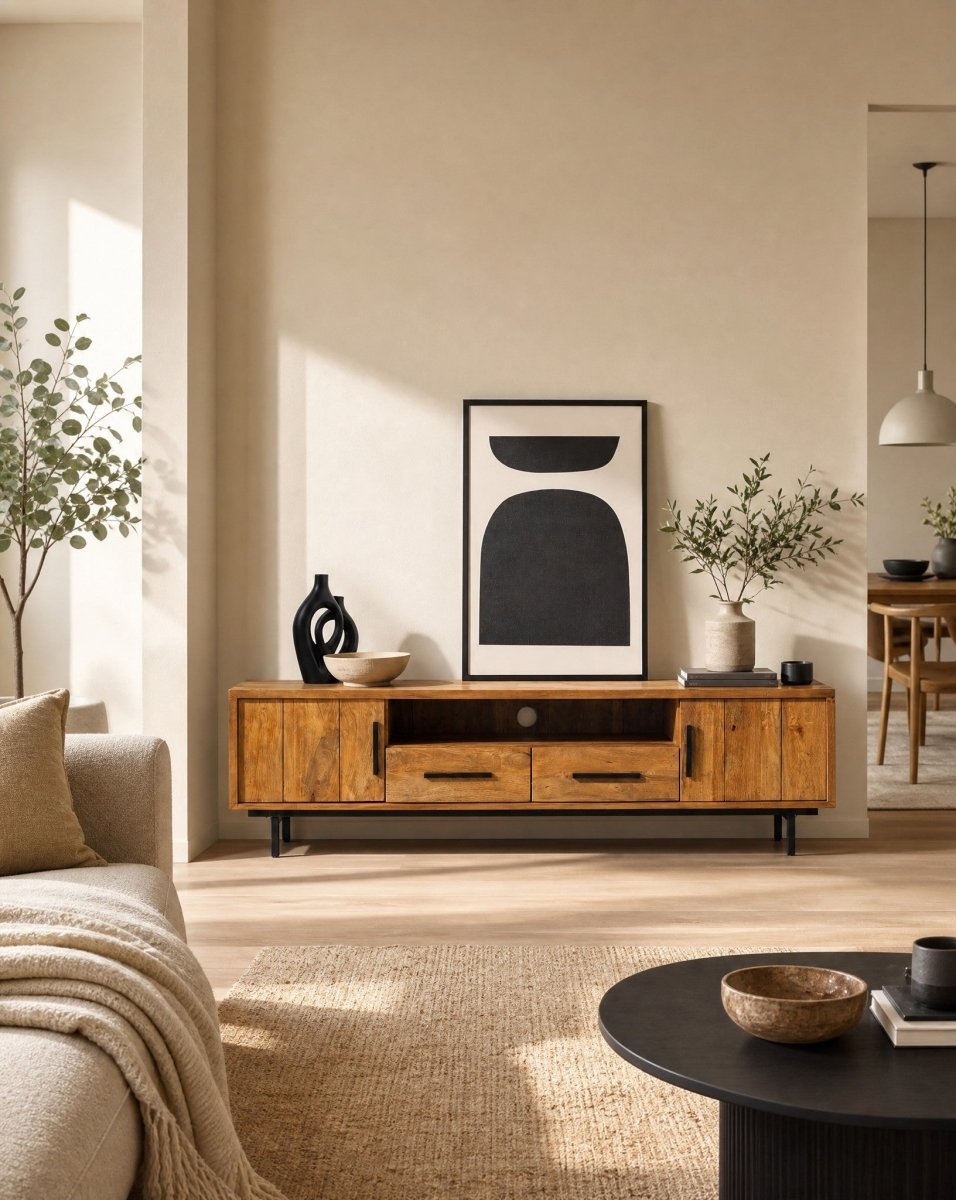 Selvara Mango Wood Tv Stand - Art and craft furniture