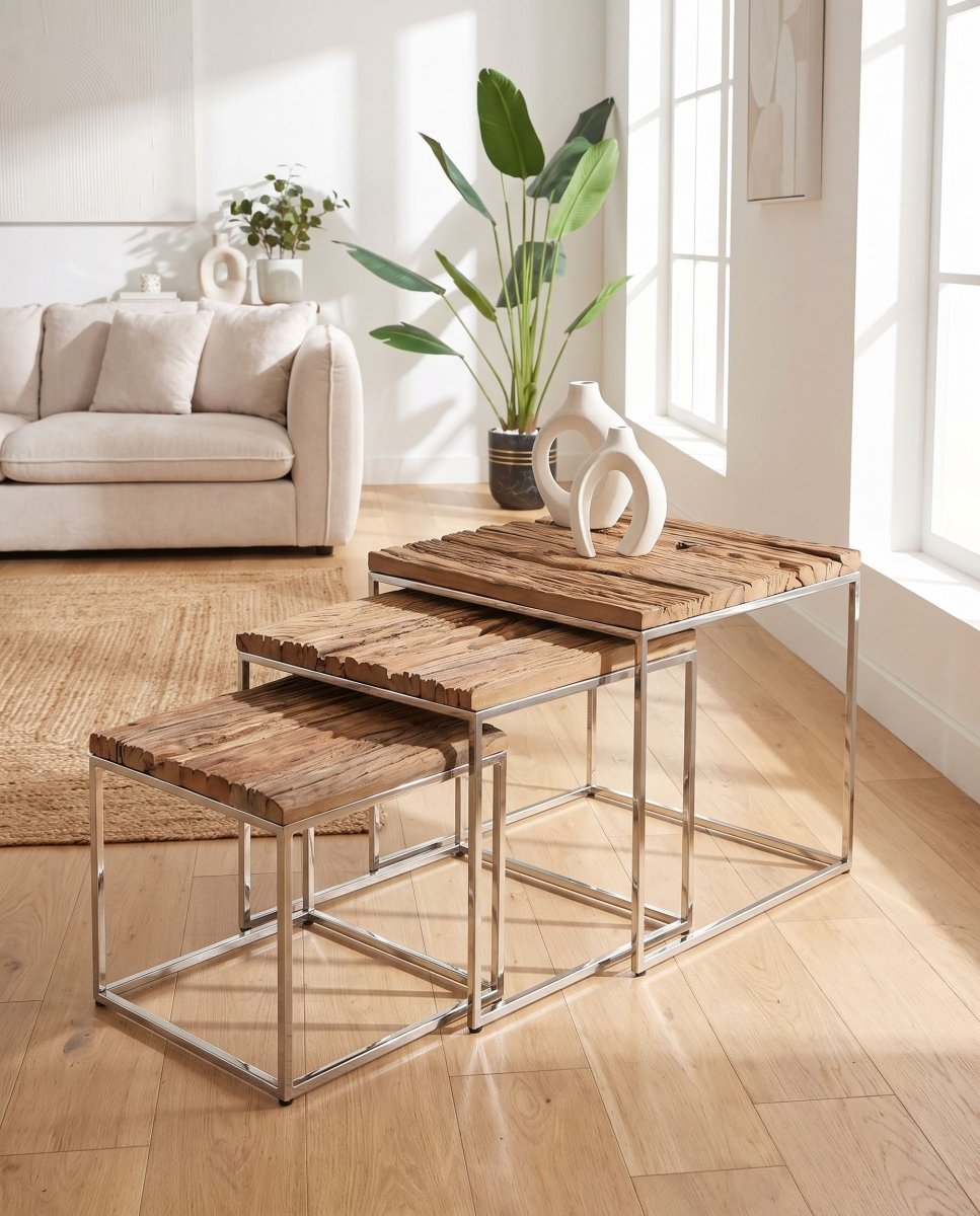 Serene Set Of Three Nesting Table - Art and craft furniture