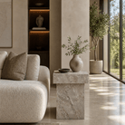 Shera Marble Side Table – Honed Finish - Art and craft furniture
