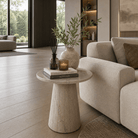 Shera Natural Marble Side Table – Honed Finish - Art and craft furniture