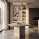 Sheriff Round Marble Dining Table - Art and craft furniture