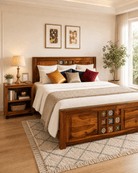 SHESTILE TILE SHEESHAM WOOD TROLLY BED - Art and craft furniture