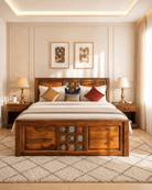 SHESTILE TILE SHEESHAM WOOD TROLLY BED - Art and craft furniture