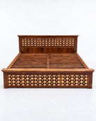 Shestile Wooden Brass Bed - Art and craft furniture