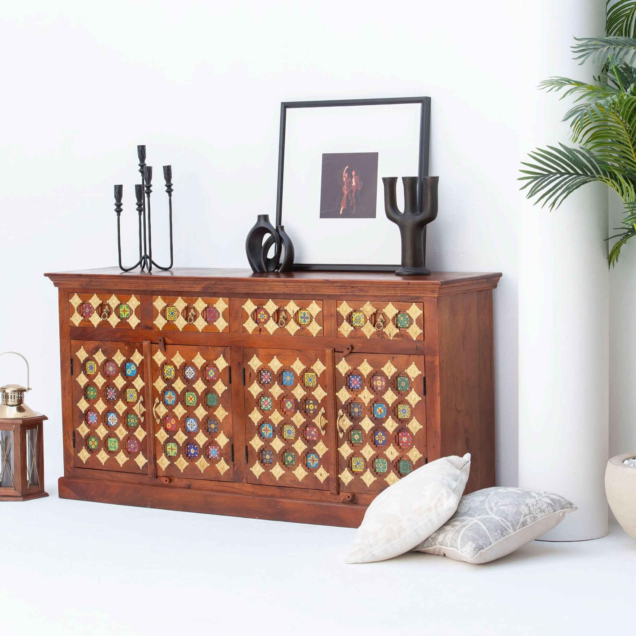SHESTILE WOODEN FOUR DOOR SIDEBOARD - Art and craft furniture