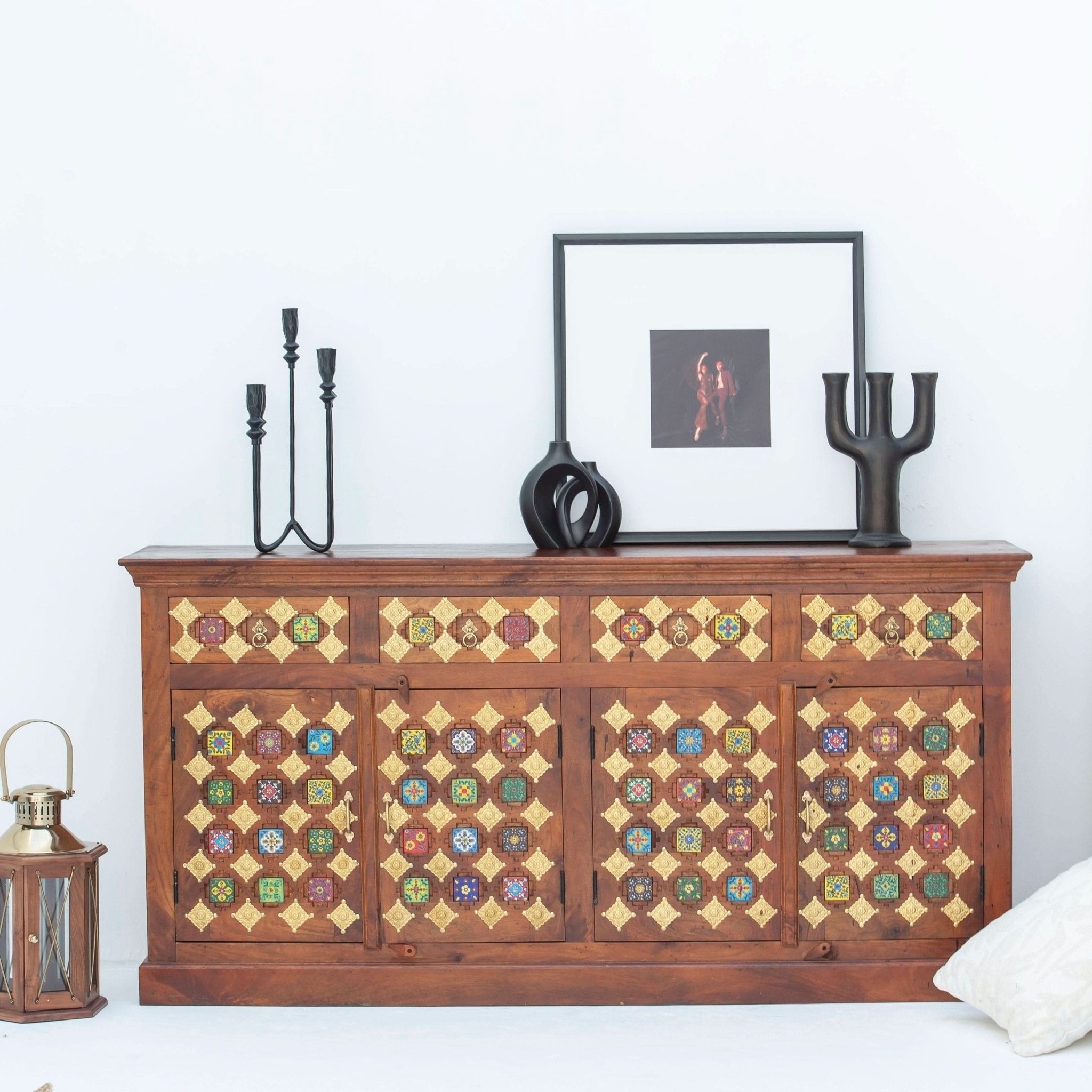 SHESTILE WOODEN FOUR DOOR SIDEBOARD - Art and craft furniture