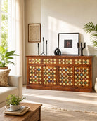 Shestile Wooden Four Door Sideboard - Art and craft furniture