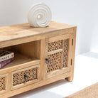 SIERRA WOODEN CARVING TV STAND - Art and craft furniture