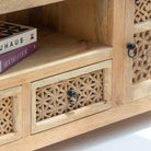 SIERRA WOODEN CARVING TV STAND - Art and craft furniture