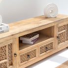 SIERRA WOODEN CARVING TV STAND - Art and craft furniture