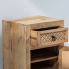 SIERRA WOODEN ONE DRAWER ONE DOOR NIGHTSTAND TABLE - Art and craft furniture
