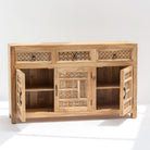 SIERRA WOODEN THREE DOOR THREE DRAWER CARVING SIDEBOARD - Art and craft furniture