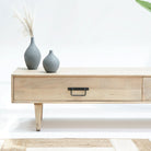 SKYLINE TWO DRAWER WOODEN LEGS TV STAND - Art and craft furniture