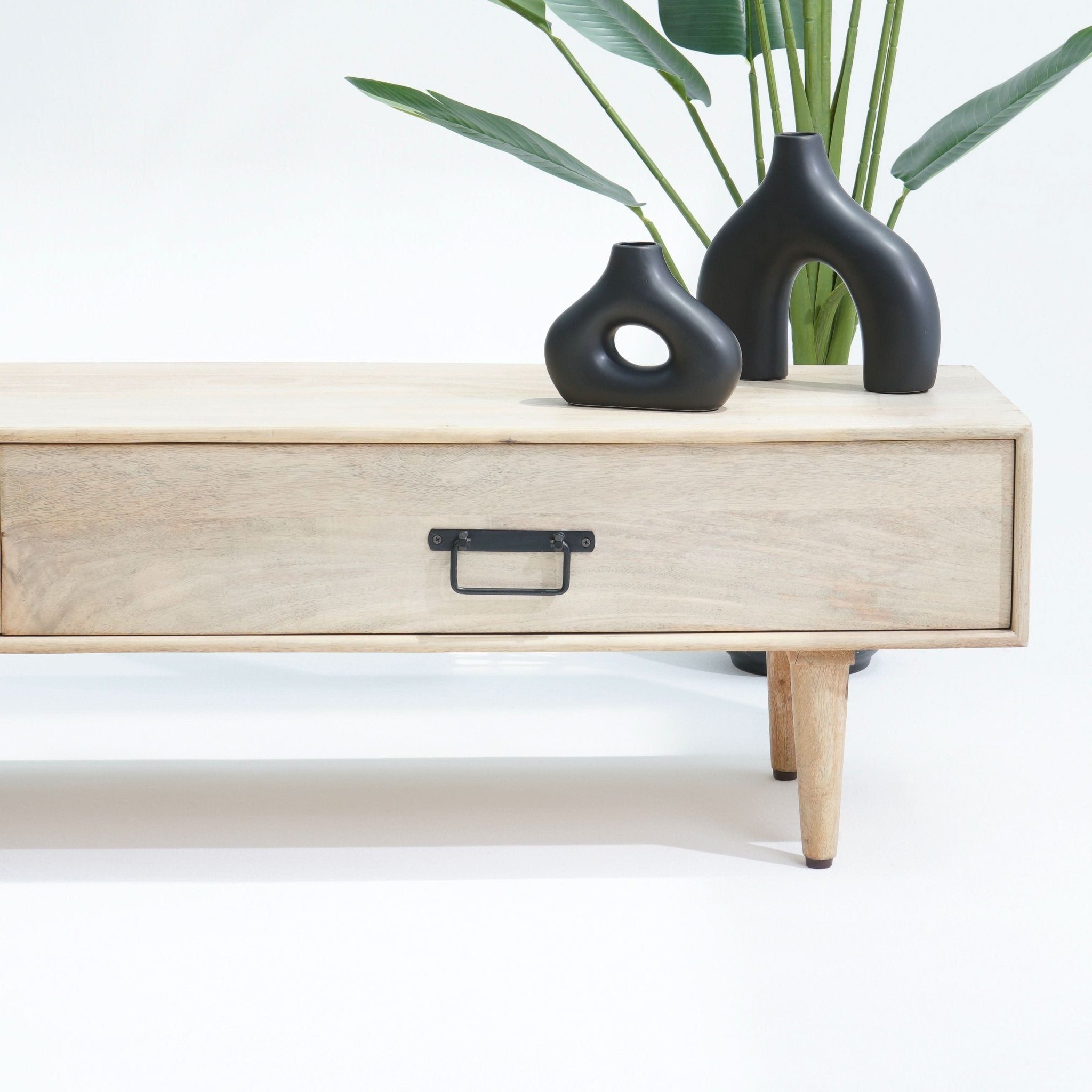 SKYLINE TWO DRAWER WOODEN LEGS TV STAND - Art and craft furniture