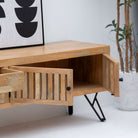 SKYLINE WOODEN TWO DRAWER-DOOR TV STAND - Art and craft furniture
