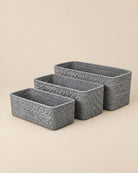 Slate Weave Rectangle Fiber Cement Pot - Art and craft furniture