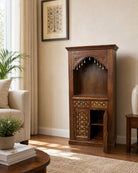 Solara Brass Wooden Temple - Art and craft furniture