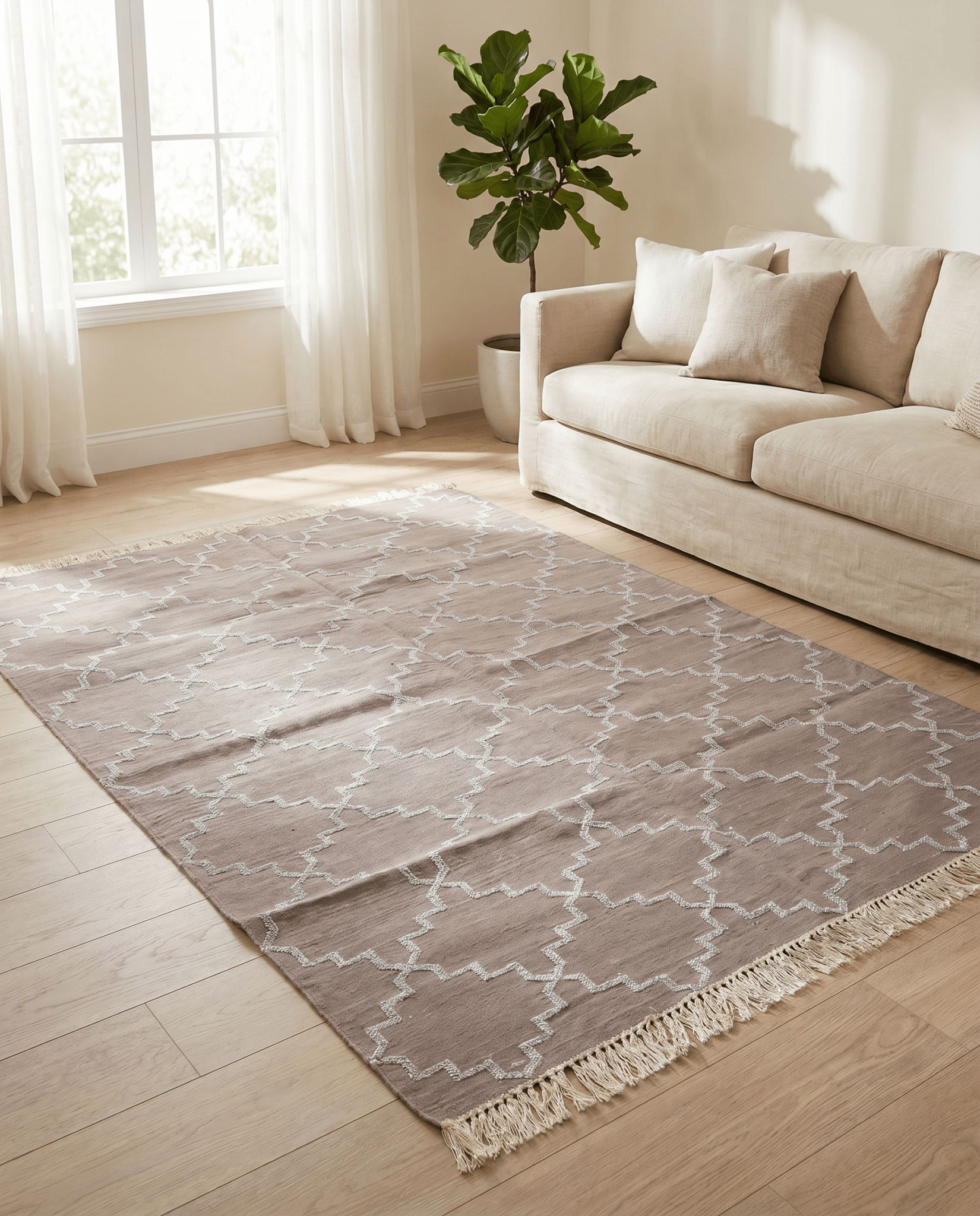 SORA HANDWOVEN COTTON RUG - Art and craft furniture