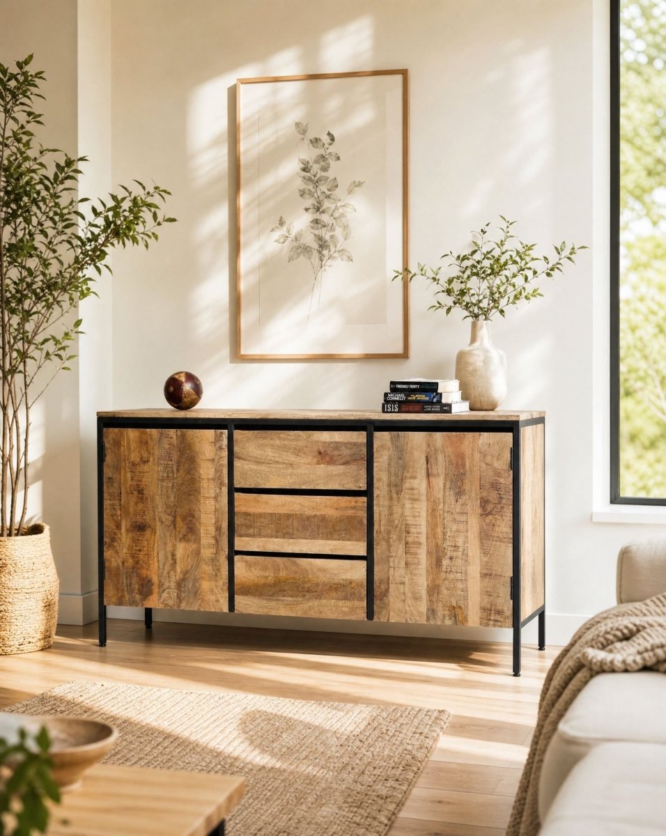 Steelwood 2 Door 3 Drawer Sideboard Cabinet - Art and craft furniture