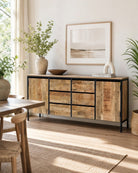 Steelwood 6 Drawer 2 Door Sideboard - Art and craft furniture