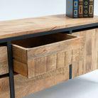 STEELWOOD FOUR DRAWER TWO DOOR TV STAND - Art and craft furniture