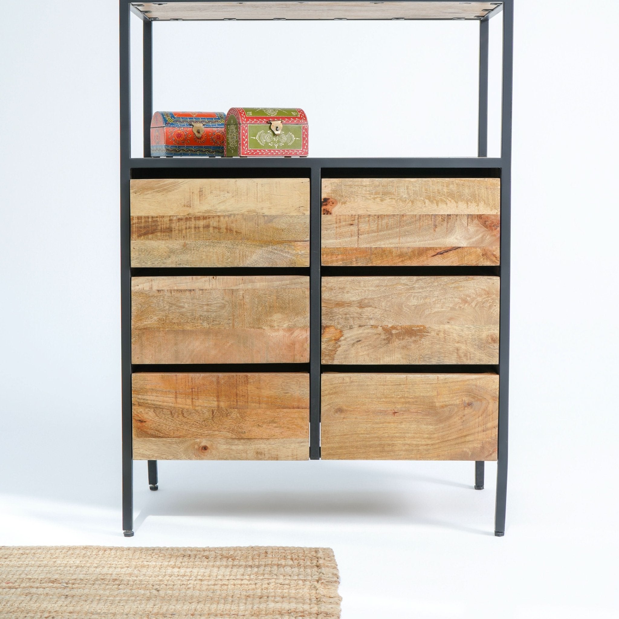 STEELWOOD SIX-DRAWER BOOKSHELF - Art and craft furniture