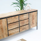 STEELWOOD SIX DRAWERS TWO DOOR INDUSTRIAL SIDEBOARD - Art and craft furniture