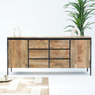 STEELWOOD SIX DRAWERS TWO DOOR INDUSTRIAL SIDEBOARD - Art and craft furniture
