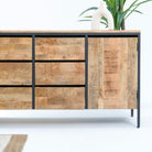 STEELWOOD SIX DRAWERS TWO DOOR INDUSTRIAL SIDEBOARD - Art and craft furniture