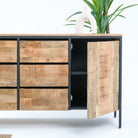 STEELWOOD SIX DRAWERS TWO DOOR INDUSTRIAL SIDEBOARD - Art and craft furniture