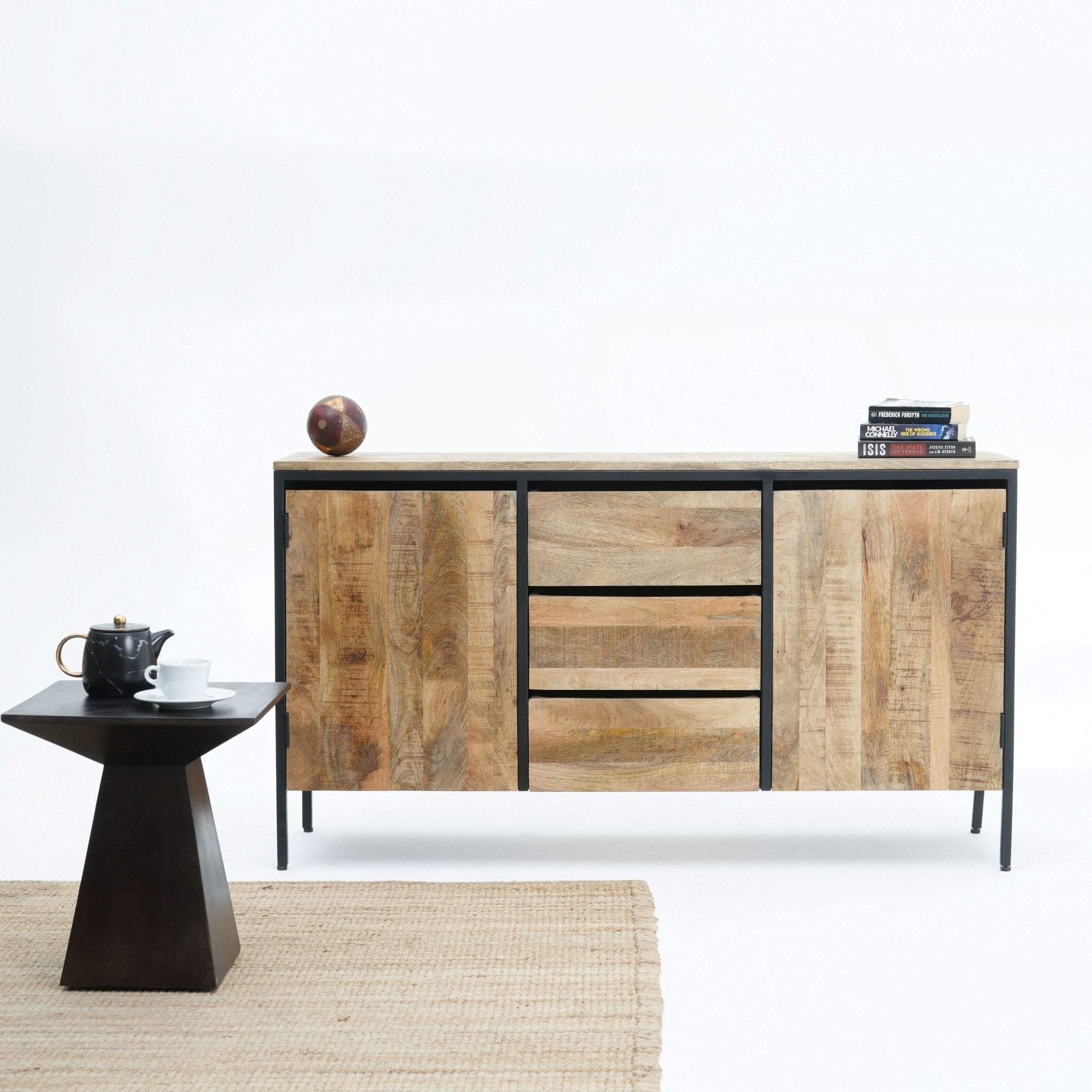 STEELWOOD THREE DRAWER TWO DOOR SIDEBOARD - Art and craft furniture