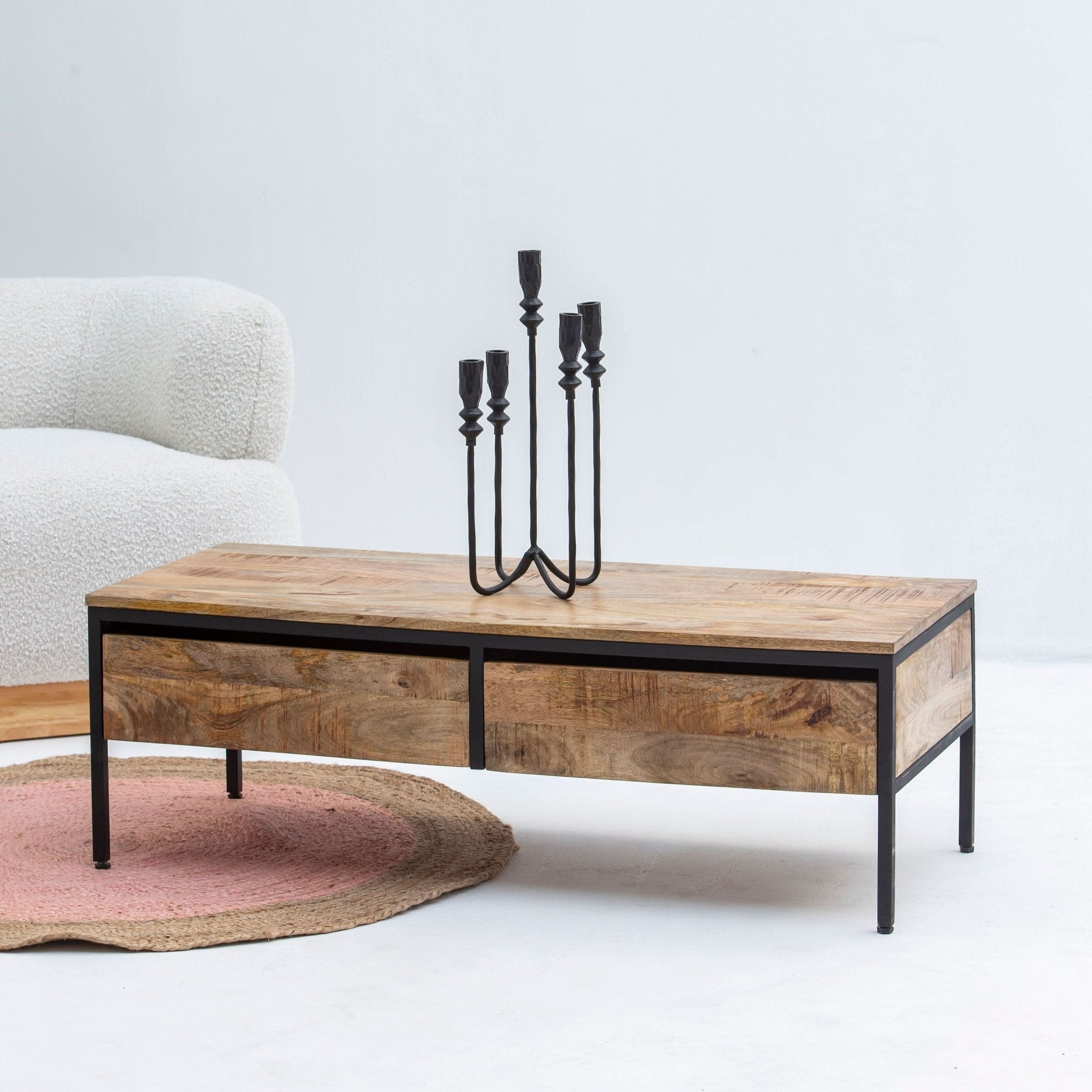 STEELWOOD TWO DRAWER COFFEE TABLE - Art and craft furniture