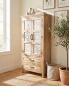 Swan Hill 2 Carved Door Cabinet - Art and craft furniture