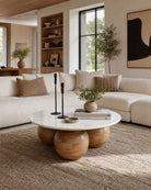 Terralue Marble Top Round Coffee table - Art and craft furniture