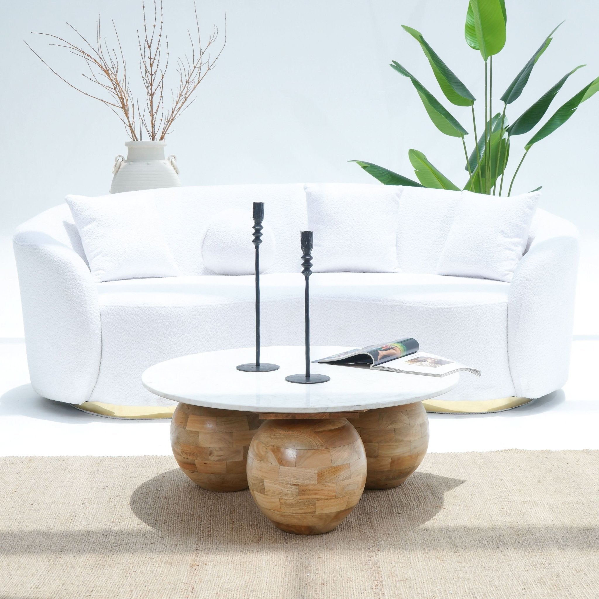 TERRALUXE MARBLE ROUND COFFEE TABLE - Art and craft furniture
