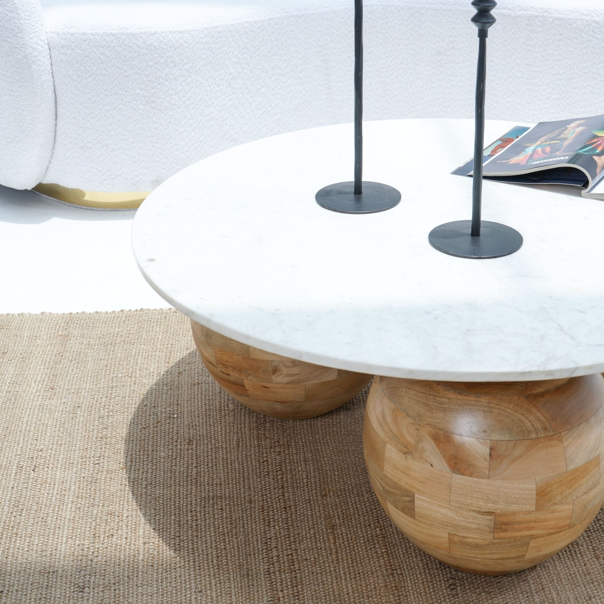 TERRALUXE MARBLE ROUND COFFEE TABLE - Art and craft furniture