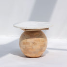 TERRALUXE MARBLE ROUND SIDE TABLE - Art and craft furniture
