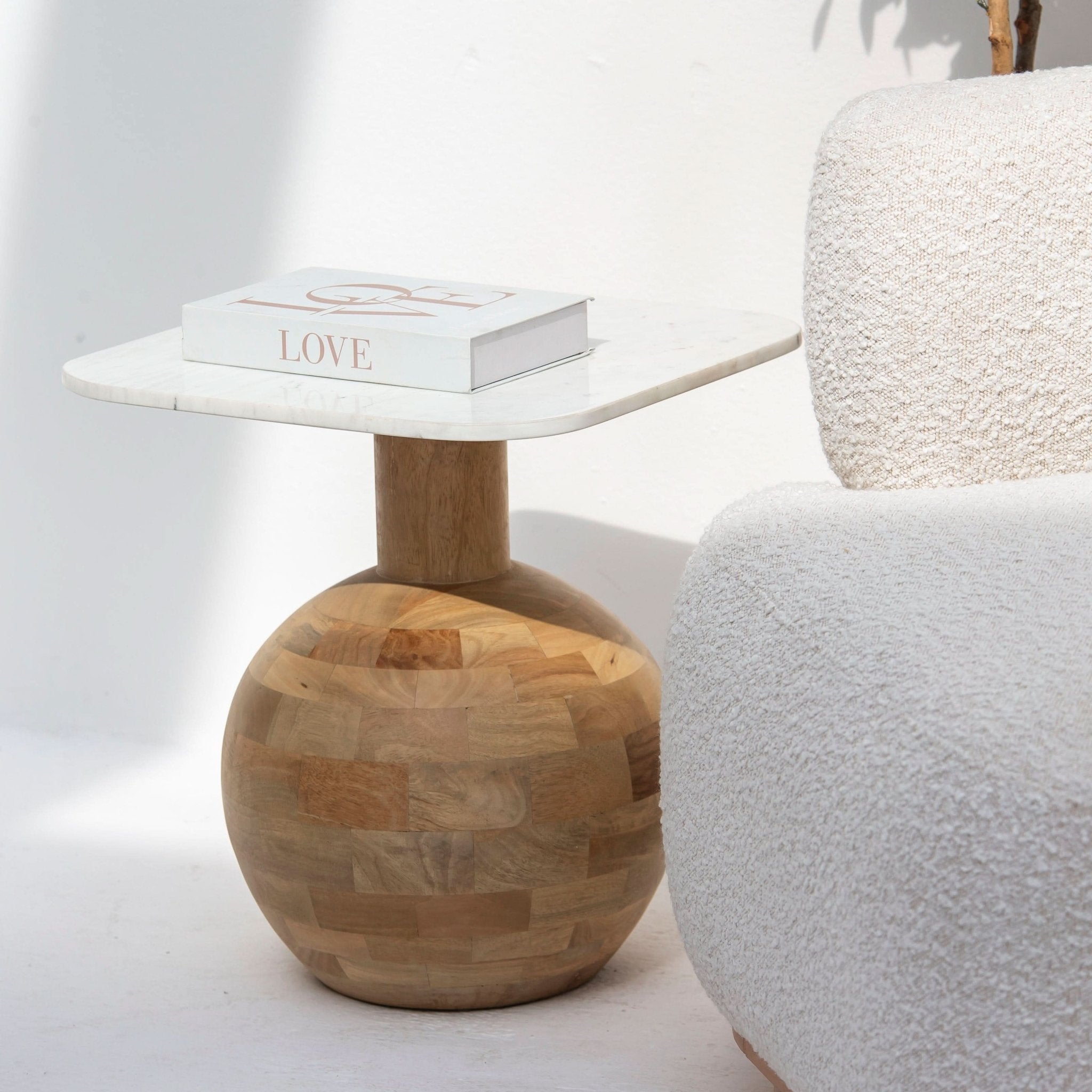TERRALUXE MARBLE SIDE TABLE - Art and craft furniture