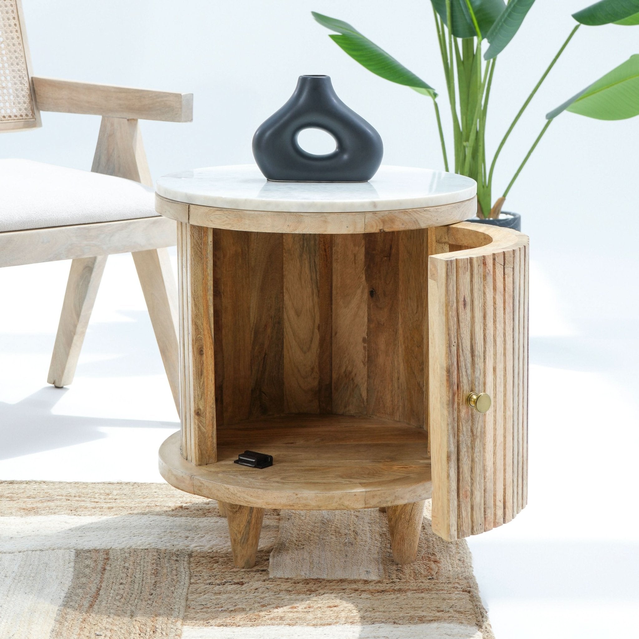 TERRALUXE MARBLE SIDE TABLE - Art and craft furniture