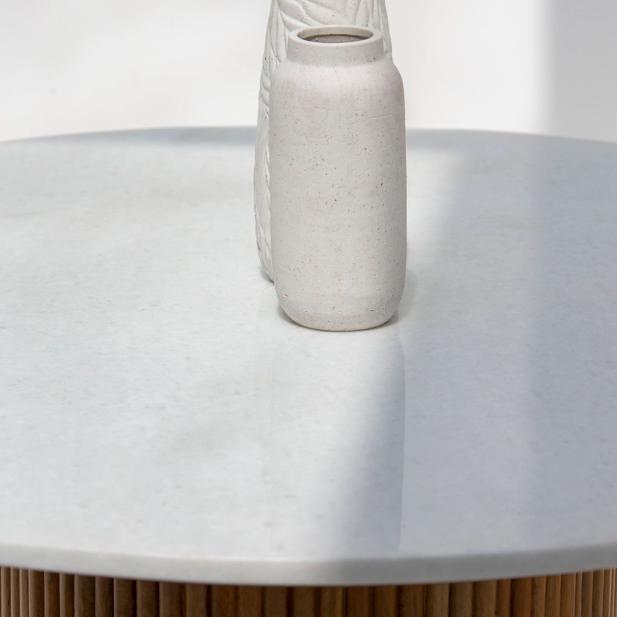 TERRALUXE MARBLE TOP AND WOOD LEG DINING TABLE - Art and craft furniture