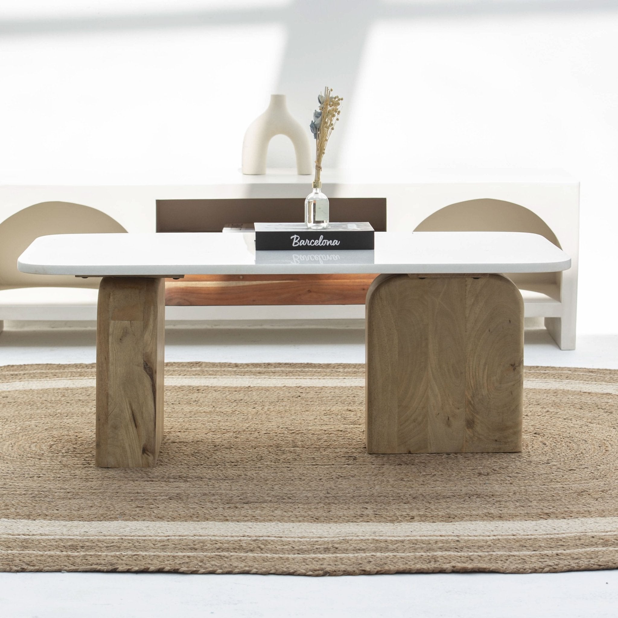 TERRALUXE MARBLE TOP COFFEE TABLE - Art and craft furniture